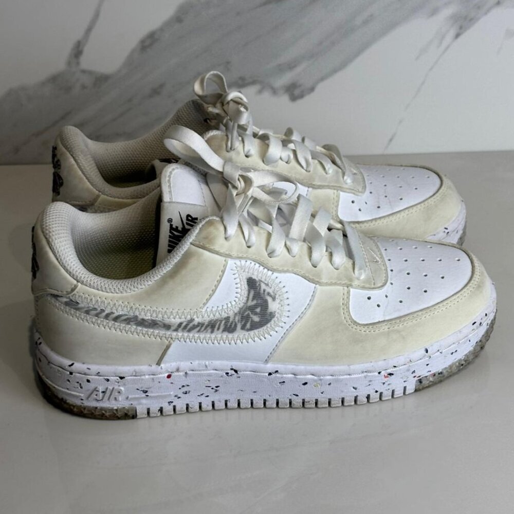 Nike Womens Air Force 1 Crater Sneakers Shoes White Size 6